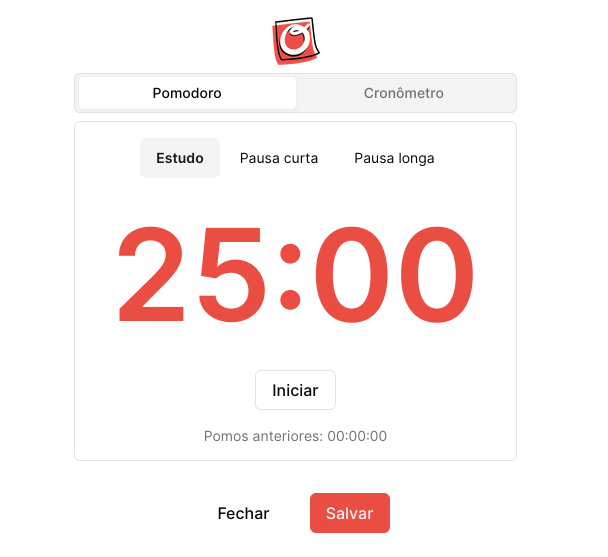 Imagem do cronômetro Pomodoro do Otimize