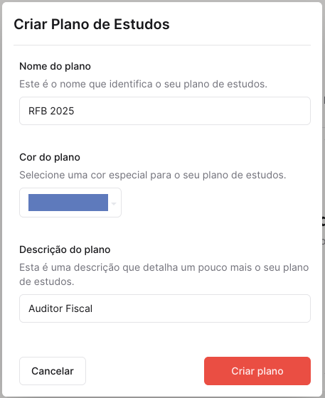 Imagem do formulário de cadastro de projetos do Otimize