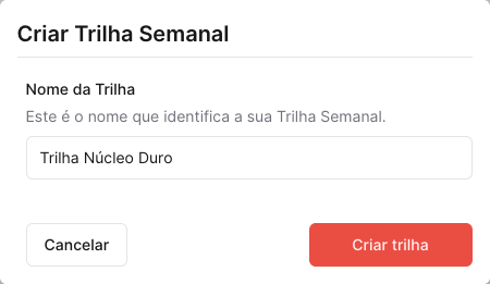 Formulário da trilha semanal